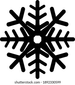 Snowflake icon, vector simple flat single color. Snow winter holiday simple line vector icon. Symbol, logo illustration. Vector graphics