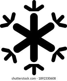 Snowflake icon, vector simple flat single color. Snow winter holiday simple line vector icon. Symbol, logo illustration. Vector graphics