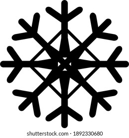 Snowflake icon, vector simple flat single color. Snow winter holiday simple line vector icon. Symbol, logo illustration. Vector graphics