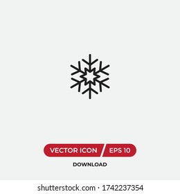 Snowflake icon vector. Snow sign