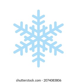 Snowflake icon, vector snow symbol isolated on white background