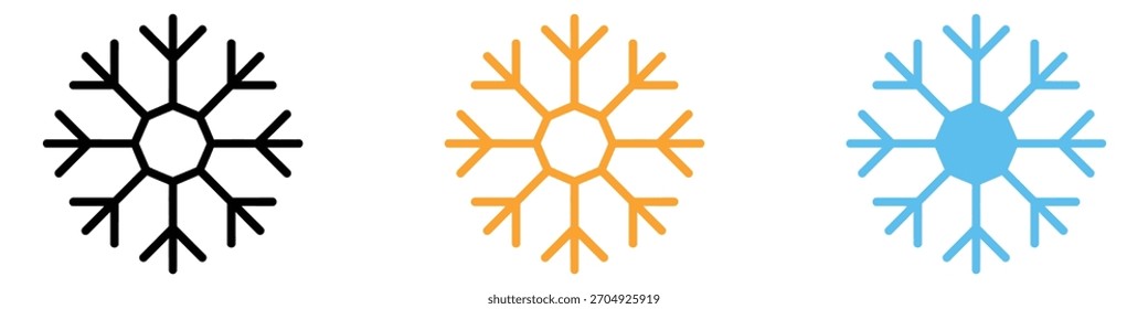 Snowflake icon vector. winter holiday designs and festive season decoration symbol. vector illustration.