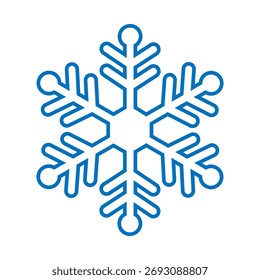 Snowflake icon vector. Winter illustration sign. Cold illustration symbol. Christmas logo or web icon.