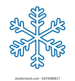 Vetor de ícone de floco de neve. Sinal de ilustração de inverno. Símbolo de ilustração a frio. Logotipo de Natal ou ícone da web.
