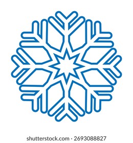 Vector de icono de copo de nieve. Signo de ilustración de invierno. Símbolo frío de la ilustración. Logotipo de Navidades o icono de Web.