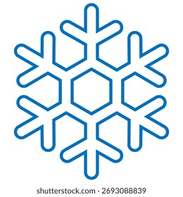 Vetor de ícone de floco de neve. Sinal de ilustração de inverno. Símbolo de ilustração a frio. Logotipo de Natal ou ícone da web.