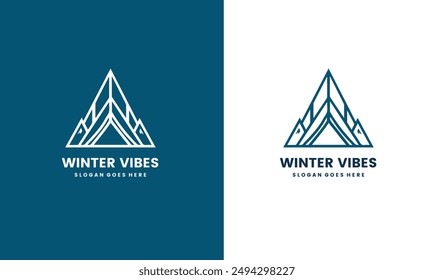 Icono de copo de nieve, Vector de invierno, inspiración para el logo de vibes.