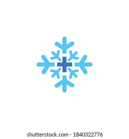 snowflake icon. Winter icon. Blue snowflake