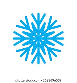 Schneeflocken-Symbol. Winterkältezeichen. Eiskristallvektor. Symmetrisches Design.