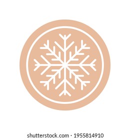 Icono de copo de nieve, icono de invierno, logotipo de invierno, iluminación del vector circular, copo de nieve dentro del círculo