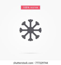  Snowflake icon. winter sign