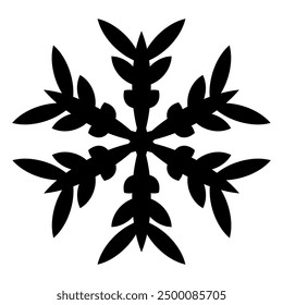 Icono de copo de nieve. Signo de invierno. Ilustración vectorial aislada sobre fondo blanco.