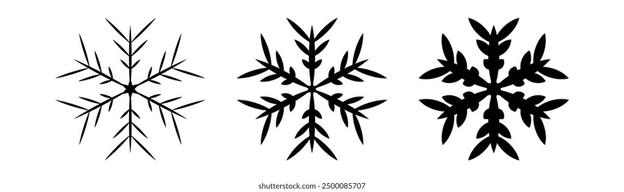 Icono de copo de nieve. Signo de invierno. Ilustración vectorial aislada sobre fondo blanco.