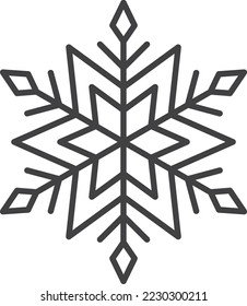 Icono de copo de nieve. Silhouette de copos de nieve para el diseño de tarjetas y pancartas de bienvenida de Navidad y Año Nuevo. Elementos decorativos de vacaciones aislados en un fondo blanco.