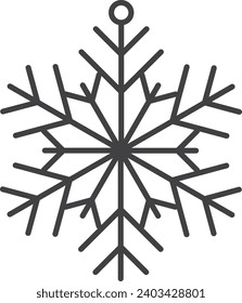 Snowflake icon. Winter snowflake silhouette for design Christmas and New Year greeting cards and banners. Holiday decoration elements isolated on white background.