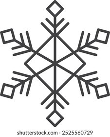 Icono de copo de nieve. Silueta de copo de nieve de invierno para Navidades de diseño y tarjetas de felicitación y Anuncios de año Nuevo. Elementos de decoración de Festiva aislados sobre fondo blanco.