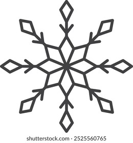 Icono de copo de nieve. Silueta de copo de nieve de invierno para Navidades de diseño y tarjetas de felicitación y Anuncios de año Nuevo. Elementos de decoración de Festiva aislados sobre fondo blanco.