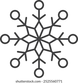 Snowflake icon. Winter snowflake silhouette for design Christmas and New Year greeting cards and banners. Holiday decoration elements isolated on white background.