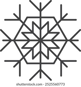 Schneeflocken-Symbol. Winter Schneeflocke Silhouette für Design Weihnachts- und Neujahr Grußkarten und Banner. Urlaubsdekoration einzeln auf weißem Hintergrund.