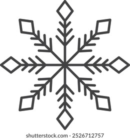 Ícone de floco de neve. Silhueta de floco de neve de inverno para o design de Natal e Ano Novo cartões de saudação e banners. Elementos de decoração de férias isolados sobre fundo branco.