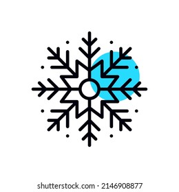 Snowflake icon. Winter snow weather, Christmas symbol. Pixel perfect, editable stroke geometric icon