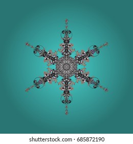 Snowflake Icon. Winter star mandala. Snowflake Vector illustration. Snowflake isolated on blue background.