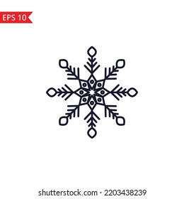 Símbolo de invierno icono de copo de nieve Vector