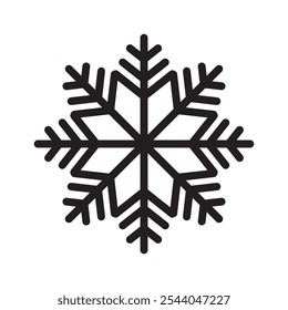 Schneeflocken-Symbol. Wintersymbolvektor. Frostige geometrische Form. Saisonale Dekoration Illustration.