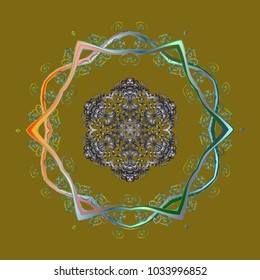 Snowflake Icon. Winter snowflake. Snowflake Vector illustration. Isolated on brown, gray and blue colors.