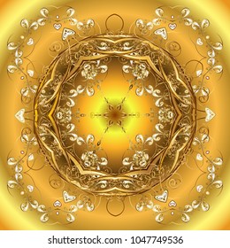 Snowflake Icon. Winter snowflake. Snowflake Vector illustration. Isolated on yellow, brown and beige colors.