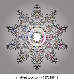 Snowflake Icon. Winter snowflake. Snowflake Vector illustration. Isolated on neutral, gray and white colors.