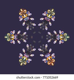 Snowflake Icon. Winter snowflake. Snowflake Vector illustration. Isolated on violet, gray and white colors.