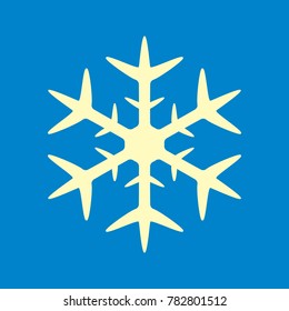 Snowflake icon,flat design illustration