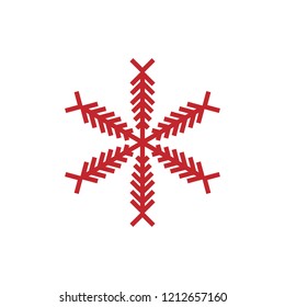 snowflake icon,Red object,White background