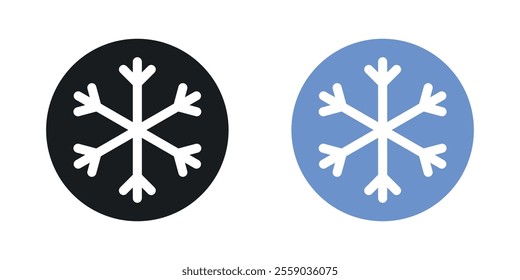 Snowflake icons in black and colored version