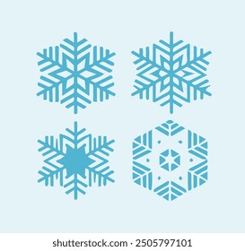 Colección de iconos de copo de nieve: intrincado conjunto de Vectores de delicados copos de nieve de invierno para proyectos de diseño estacionales