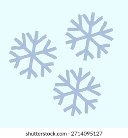 Iconos del copo de nieve en estilo plano dibujado a mano para el diseño de invierno. Perfecto para fondos de Navidades, tarjetas de invierno, patrones de temporada, embalaje y decoraciones digitales.