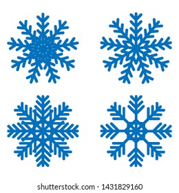 Snowflake icons kit. Set of vector snowflakes. Flat icons.