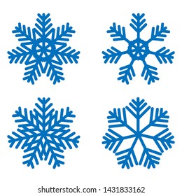 Snowflake icons kit. Set of vector snowflakes. Flat icons.