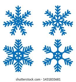 Snowflake icons kit. Set of vector snowflakes. Flat icons.