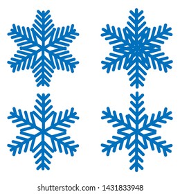 Snowflake icons kit. Set of vector snowflakes. Flat icons.