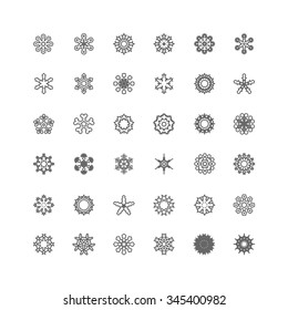 Snowflake Icons on White