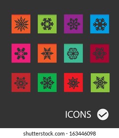 Snowflake icons ( Set of 12 Quality icon )