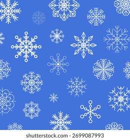 Ícones de floco de neve definem vetor de desenho giz de giz de cera. Natal mão desenhado flocos de neve conjunto para cartões de Natal