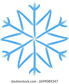 Conjunto de iconos de copo de nieve Vector de dibujo de tiza de crayón. Navidades copos de nieve dibujados a mano para tarjetas de felicitación de vacaciones
