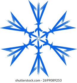 Conjunto de iconos de copo de nieve Vector de dibujo de tiza de crayón. Navidades copos de nieve dibujados a mano para tarjetas de felicitación de vacaciones