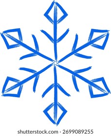 Snowflake Icons Set Crayon Chalk Drawing Vector. Christmas hand drawn snowflakes set for holiday greeting cards