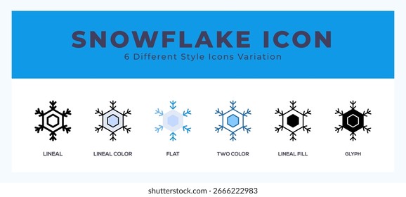 Snowflake icons set. Different style of icons simple vector illustration.