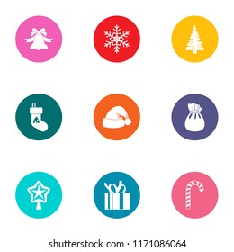 Snowflake icons set. Flat set of 9 snowflake vector icons for web isolated on white background