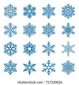 Snowflake Icons set isolated. Vector Illustration.